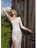 One Shoulder Lace Glimmering Beading Wedding Dress